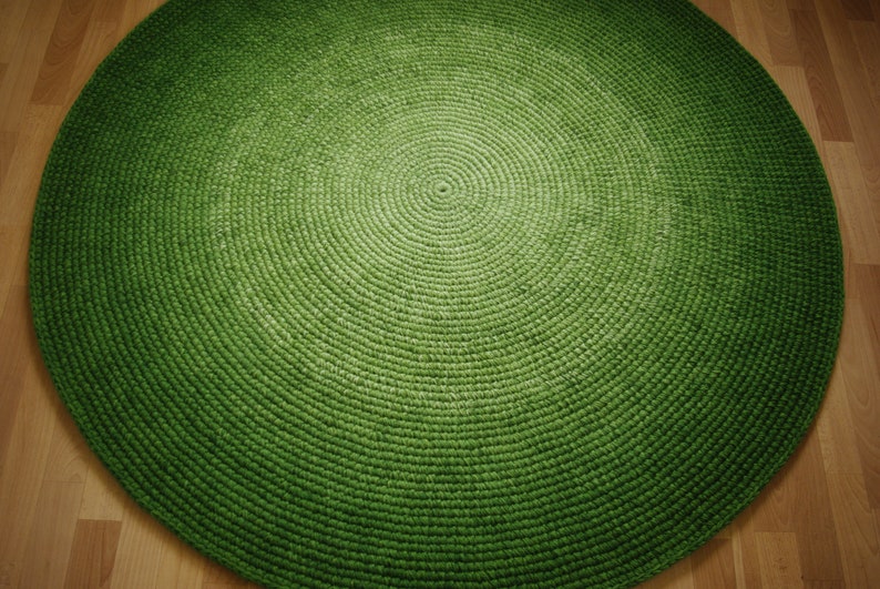Round Rug Rug Area Rug Floor Green Rugs Handmade Rug Carpet Etsy