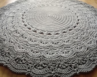 Handmade Chunky Cotton Crochet Rug, Nursery Decor