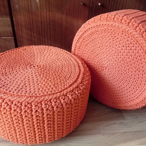 STUFFED Crochet Pouf/Poof/Ottoman/Footstool/Home Decor/Pillow/Bean Bag/Floor cushion