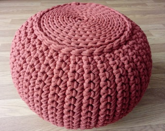 STUFFED Crochet Pouf/Poof/Ottoman/Footstool/Home Decor/Pillow/Bean Bag/Floor cushion
