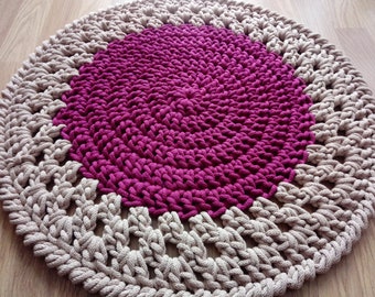 Handmade Chunky Cotton Crochet Rug, Nursery Decor