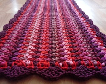 Handmade Cotton Rug, Chunky Knit Floor Mat - Custom Colors