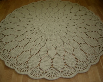 Doily round rug/Rugs/Rug/Area Rugs/Floor Rugs/Large Rugs/Handmade Rug/Carpet/Wool Rug