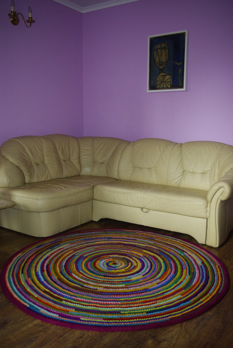 READY TO SHIP Round Rug63''160 Cmrug Area Rug Etsy