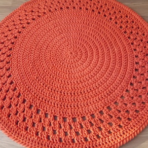 Handmade Cotton Chunky Crochet Cream Rug/Crochet Nursery Rug/Skandinavische Teppich/Floor Rugs/Carpet/Rund Alfombra Trapillo