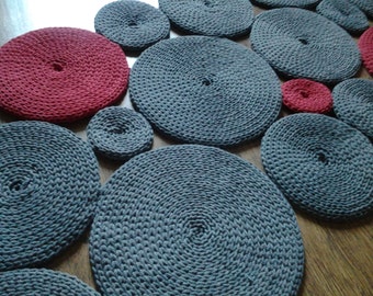 Handmade Cotton Rug: Chunky Knit Area Rug, Custom Color
