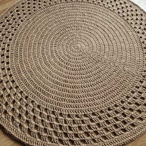 Handmade JUTE Chunky Crochet Rug/Crochet Nursery Rug/Skandinavische Teppich/Floor Rugs/Carpet/Rund Alfombra Trapillo image 10