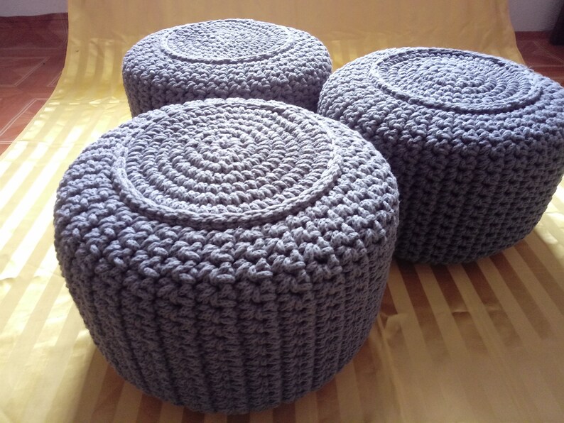 STUFFED Crochet Pouf/poof/ottoman/footstool/home Etsy