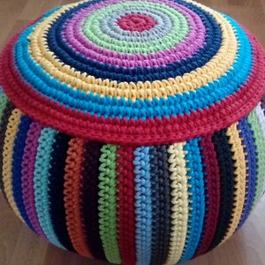 STUFFED Crochet Pouf/Poof/Ottoman/Footstool/Home Decor/Pillow/Bean Bag/Floor cushion