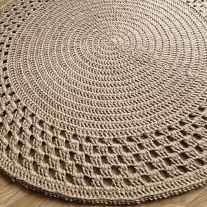 Handmade JUTE Chunky Crochet Rug/Crochet Nursery Rug/Skandinavische Teppich/Floor Rugs/Carpet/Rund Alfombra Trapillo image 2