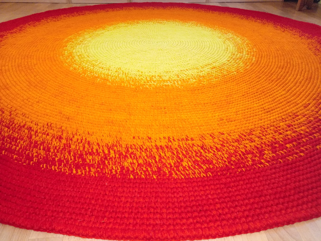 Round Rug Handmade Handmade Wool Round Rug - Colorful Modern Area Rug - Etsy