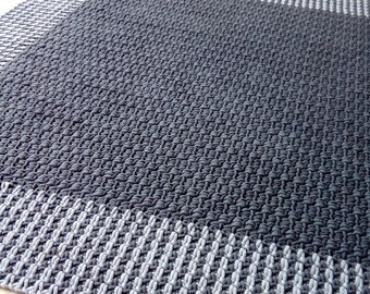 Handmade Cotton Rug, Modern Crochet Rug