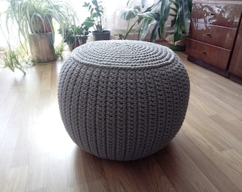 STUFFED Crochet Pouf/Poof/Ottoman/Footstool/Home Decor/Pillow/Bean Bag/Floor cushion