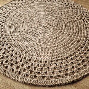 Handmade JUTE Chunky Crochet Rug/Crochet Nursery Rug/Skandinavische Teppich/Floor Rugs/Carpet/Rund Alfombra Trapillo image 8