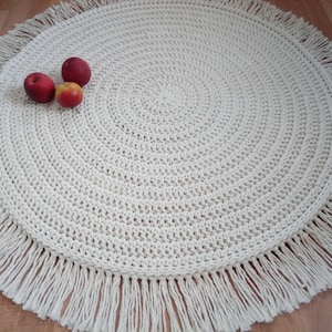 READY TO SHIP 100 cm = 30 in/Handmade Cotton Chunky Rug/Crochet Nursery Rug/Skandinavische Teppich/Floor Rugs/Carpet/Rund Alfombra Trapillo