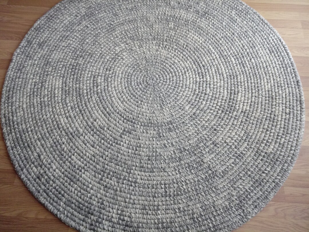 Round Rug Handmade Handmade Wool Round Rug - Modern Area Rug, Natural Fiber Carpet - Etsy