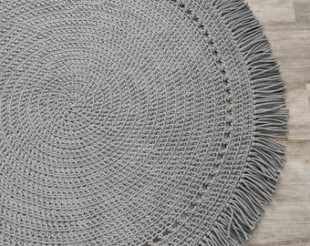Handmade Chunky Cotton Crochet Rug, Modern Nursery Decor
