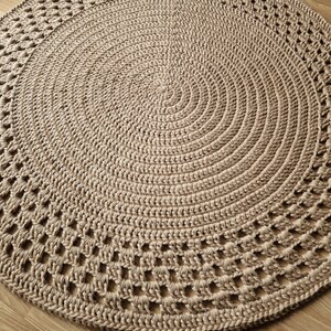 Handmade JUTE Chunky Crochet Rug/Crochet Nursery Rug/Skandinavische Teppich/Floor Rugs/Carpet/Rund Alfombra Trapillo image 5
