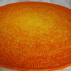 Alfombra redonda de lana hecha a mano, moderna alfombra de crochet