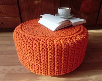 STUFFED Crochet Pouf/Poof/Ottoman/Footstool/Home Decor/Pillow/Bean Bag/Floor cushion