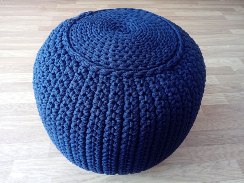STUFFED Crochet Pouf/Poof/Ottoman/Footstool/Home Etsy