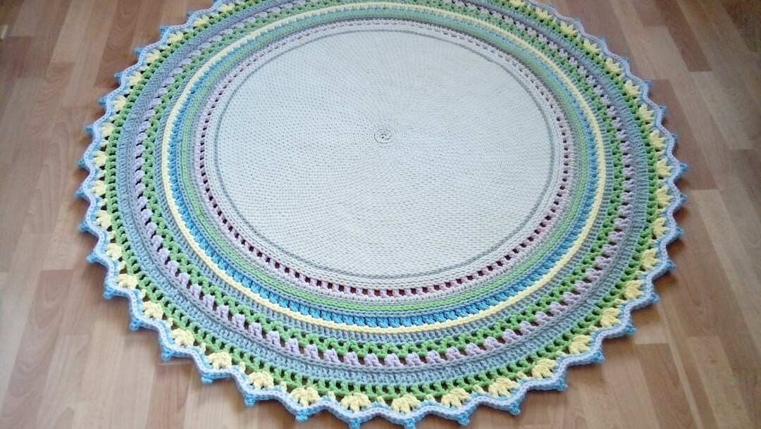 Handmade Circular Rug Round Rug/rugs/rug/floor Rugs/handmade Rug/carpet/cotton Rug/alfombra ...