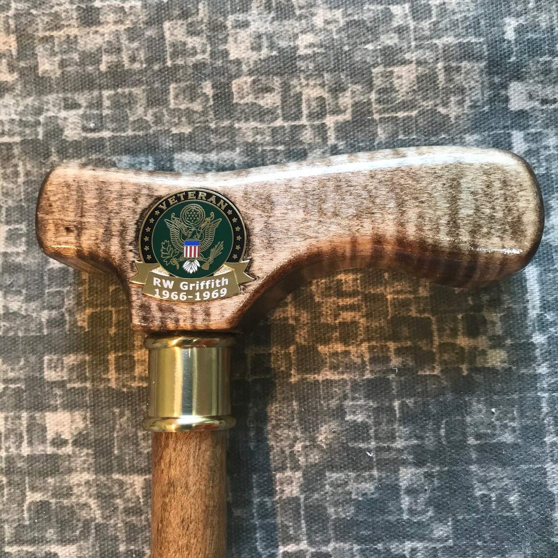 US Military Veterans Service Cane Etsy