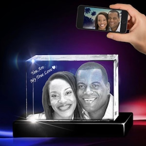 custom 3D Crystal Photo tower shape Personalized Custom Glass 3D engraved Photo pet 3D Picture Keepsake gift medium tower