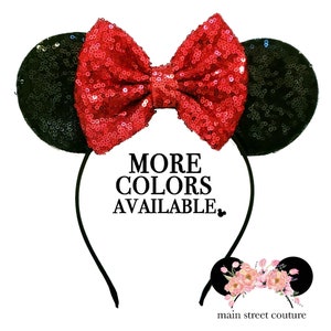 Minnie Ears, pink Minnie Ears, Neon pink Minnie Ears, Rosegold Minnie Ears, sequin Minnie ears, Disney ears, mickey ears