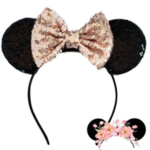 Rose Gold sequin minnie ears, minnie mouse ears, minnie mouse headband