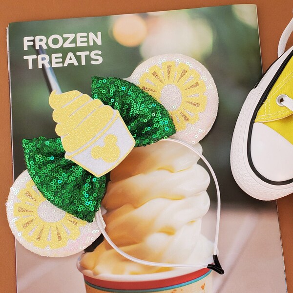 Dole Whip Inspired Mouse Minnie Ears, Pineapple Minnie Ears, Minnie Ears, red Minnie Ears, sequin Minnie ears, Disney ears, mickey ears