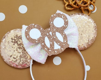 MICKEY PRETZEL, Minnie Pretzel Main Street, Mickey Mouse Ears, Disney Headband, Snack ears, Minnie Mouse Headband, Disney Minnie Headband,