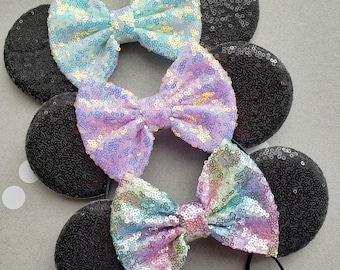 Iridescent Pastel Collection Minnie Mouse Ears, Mickey Mouse Ears, Disney Headband, Minnie Mouse Headband, Disney Minnie Headband,