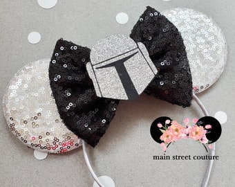 star wars ears Inspired , mickey ears, star wars  inspired minnie ears, sequin minnie ears, minnie mouse ears, minnie mouse headband