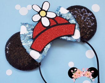 Mouse Minnie Ears, Classic Daisy Hat Inspired Minnie Ears, Minnie Ears, red Minnie Ears, sequin Minnie ears, Disney ears, mickey ears