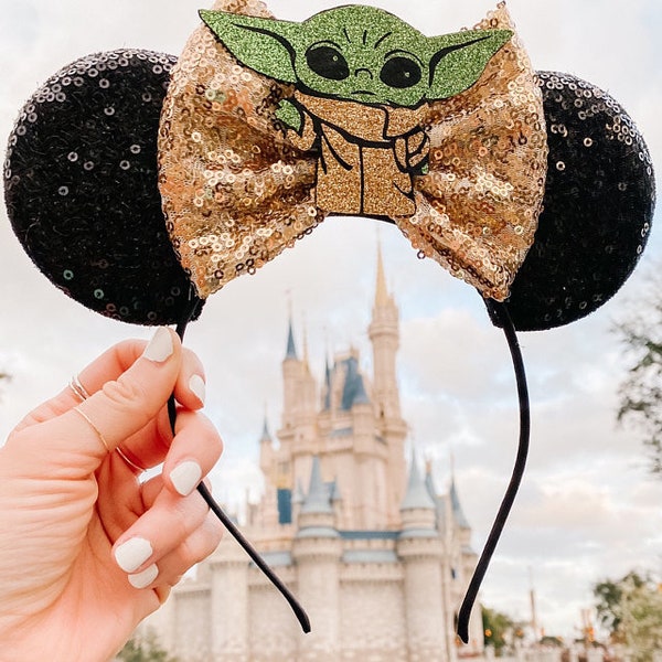 Star Wars Ohren inspiriert, Micky Ohren, Star Wars inspirierte Minnie Ohren, Pailletten Minnie Ohren, Minnie Maus Ohren, MACKIEANDNATTIE