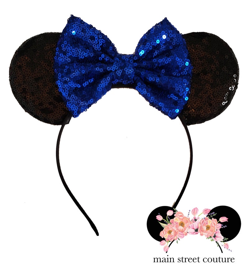Royal Blue Sequin Minnie Ears Minnie Mouse Ears Minnie Mouse Etsy