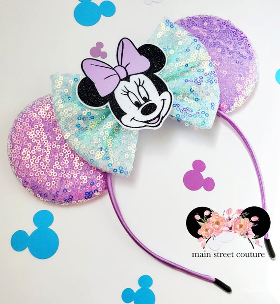 Pastel Minnie Mickey Ears, Lavender Sequin Minnie Ears  display picture 1