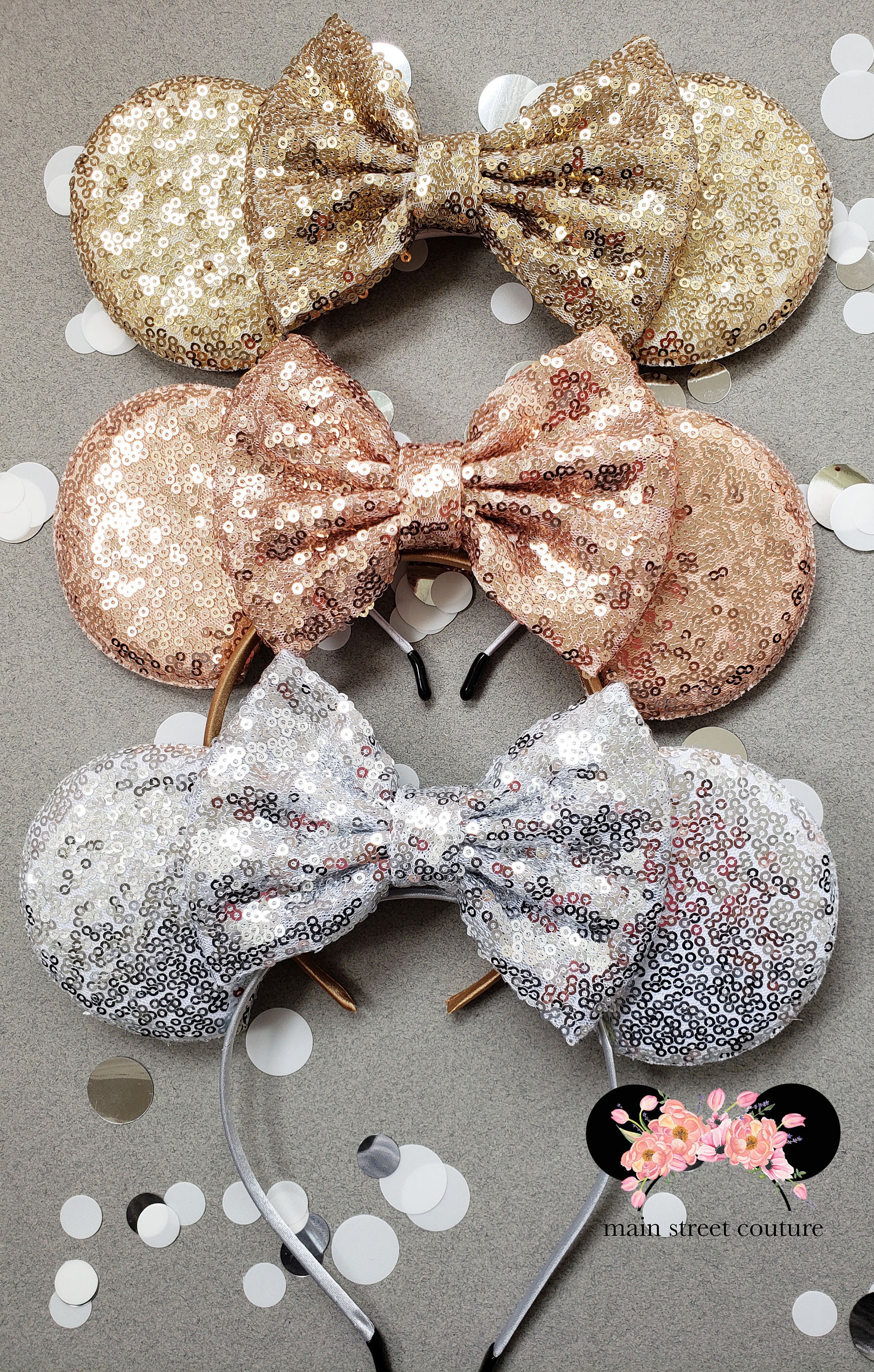 Main Street Couture Disney Mickey Glass Crystal Two Tone Denim Knotted Headband MACKIEANDNATTIE - Etsy main image 3