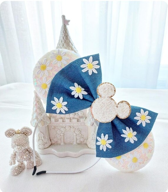 Denim Daisy Mouse Ears Disney Mode Chenille Patch Minnie  display picture 1