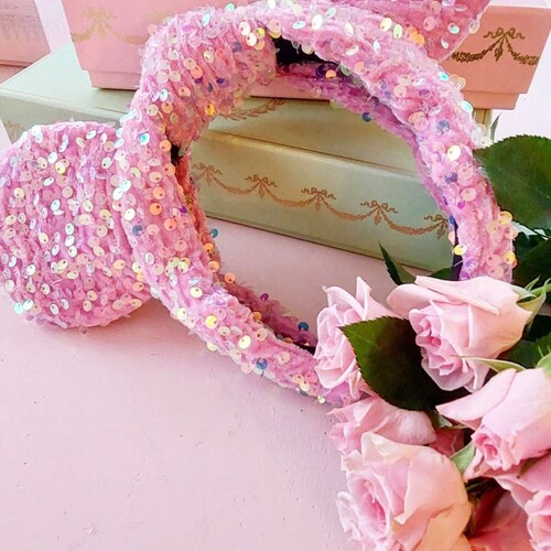 Pink Sequin knotted ears