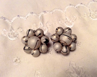 Vintage Cluster Clip-on Earrings Made in Occupied Japan 1950s