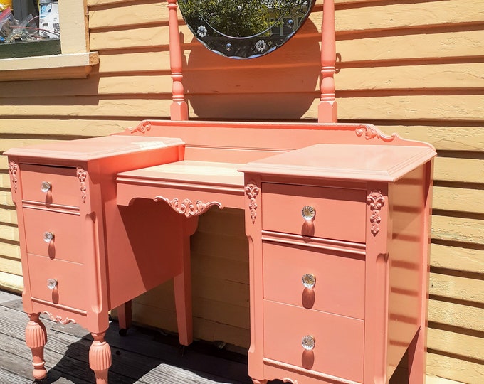 Vintage French Makeup Vanity W/ Mirror Etsy