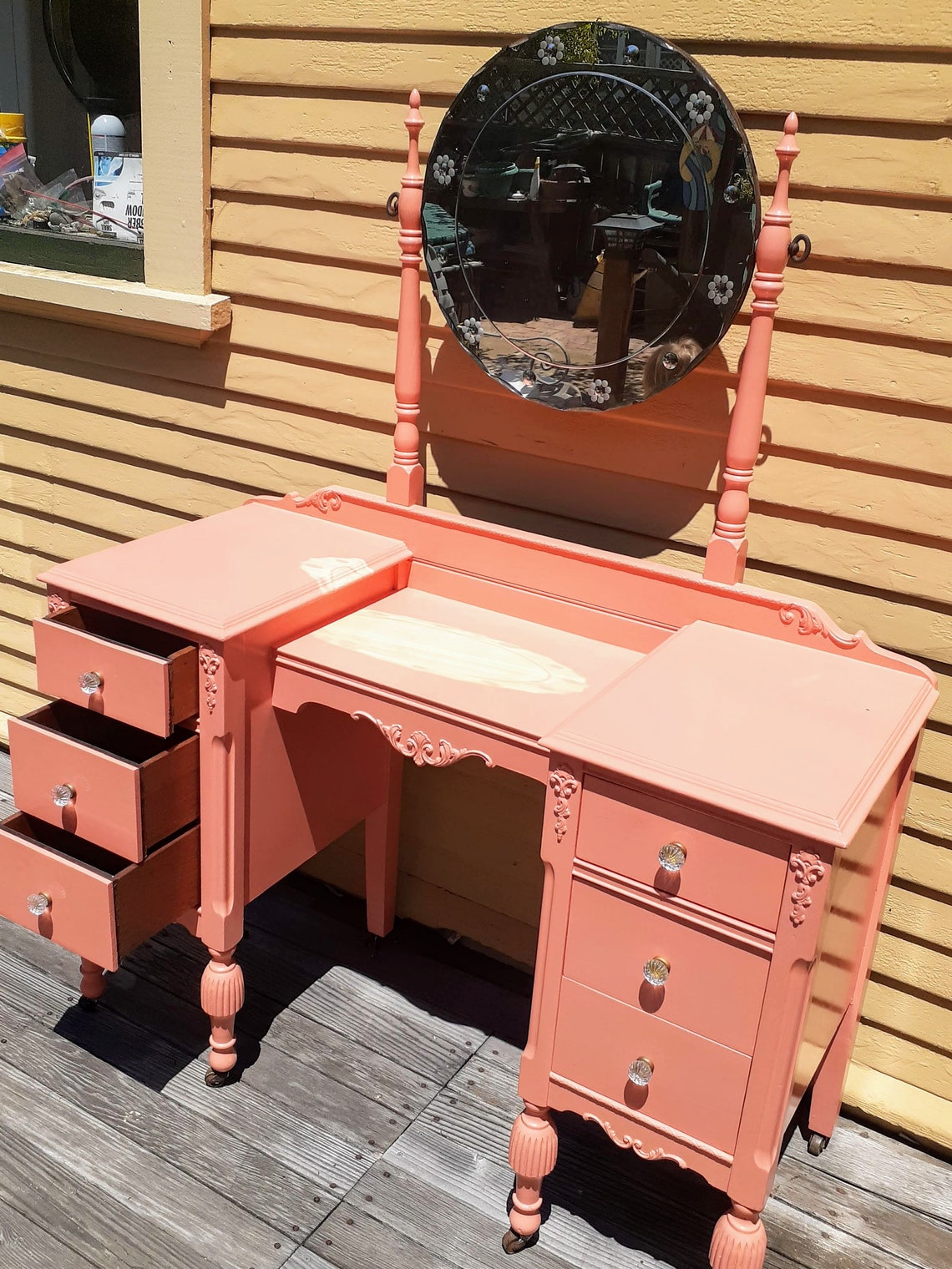 Vintage French Makeup Vanity W/ Mirror Etsy