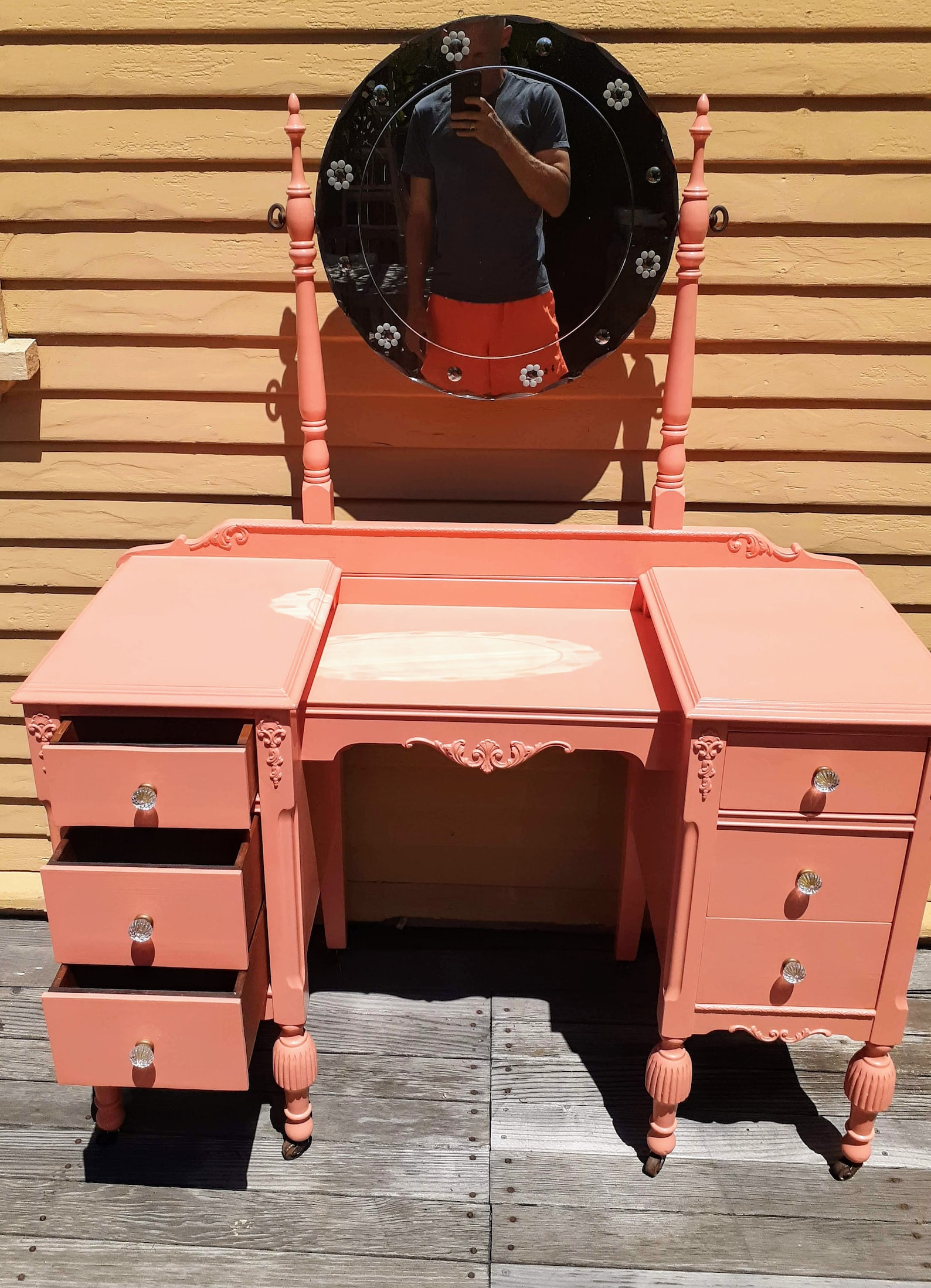 Vintage French Makeup Vanity W/ Mirror Etsy