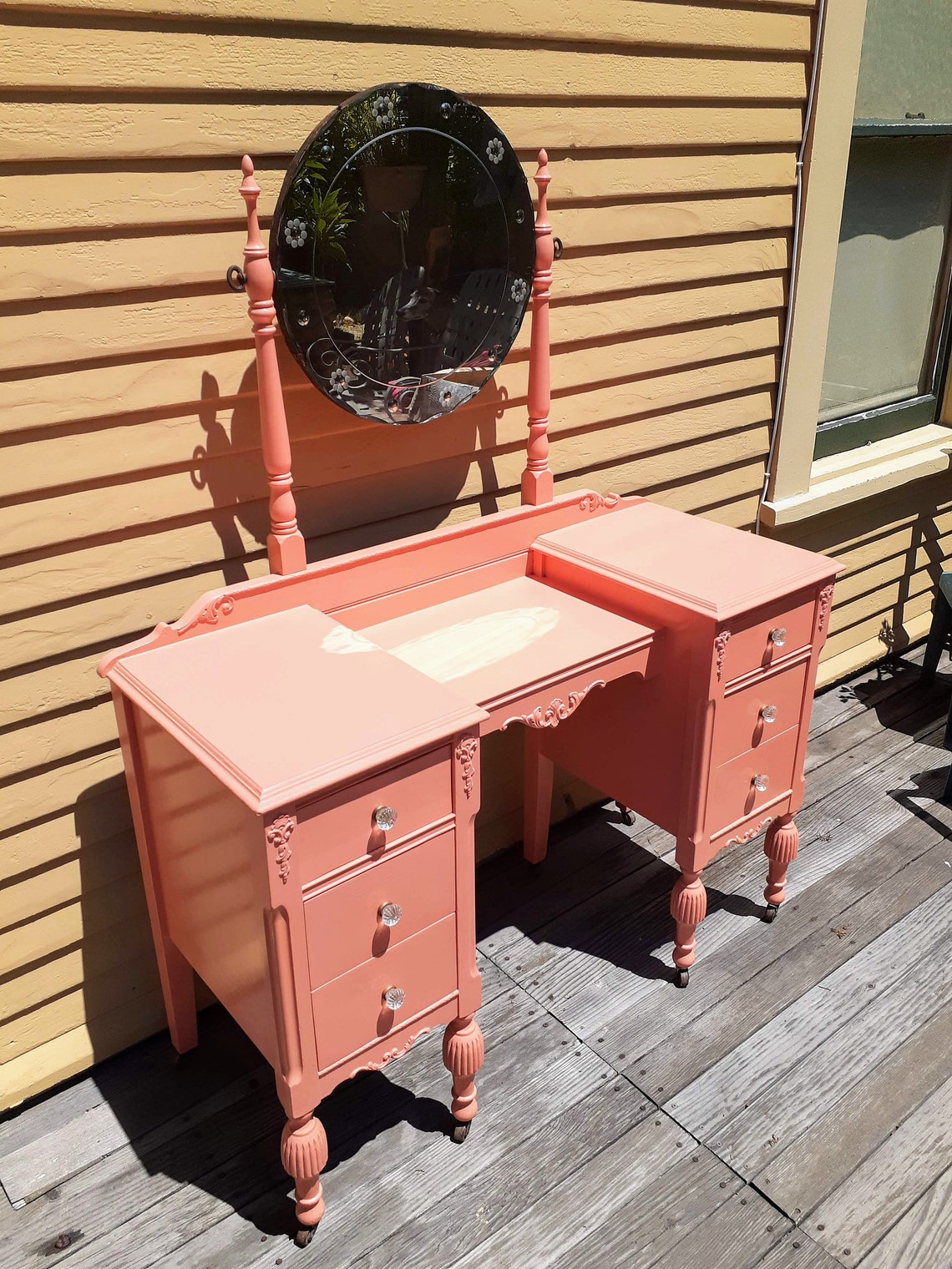 Vintage French Makeup Vanity W/ Mirror Etsy
