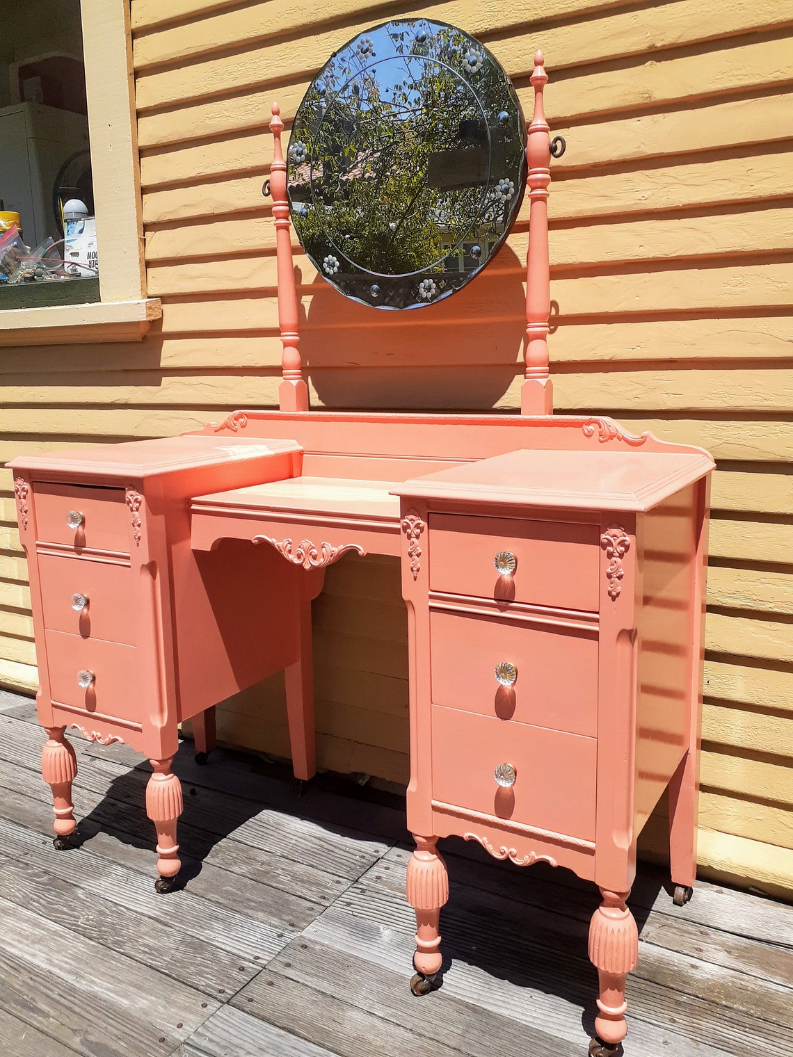 Vintage French Makeup Vanity W/ Mirror Etsy