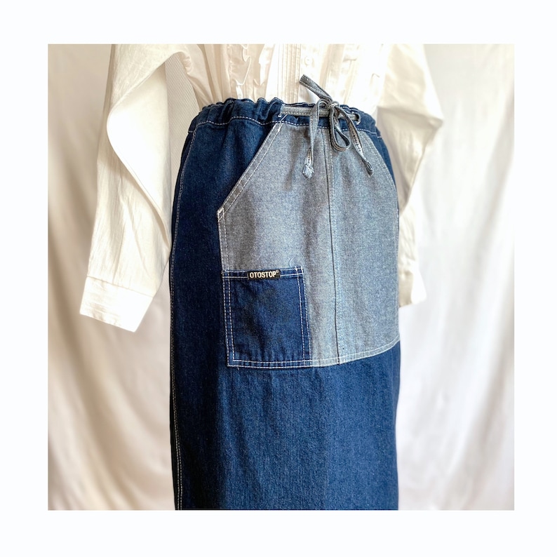 Y2k Denim Maxi Skirt| Avant Garde Cargo Pocket Long Skirt