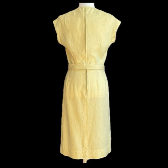 1960s Linen Dress Yellow Vintage Harmay New York … - image 4
