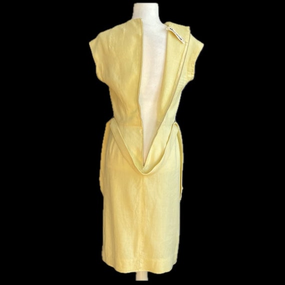 1960s Linen Dress Yellow Vintage Harmay New York … - image 3